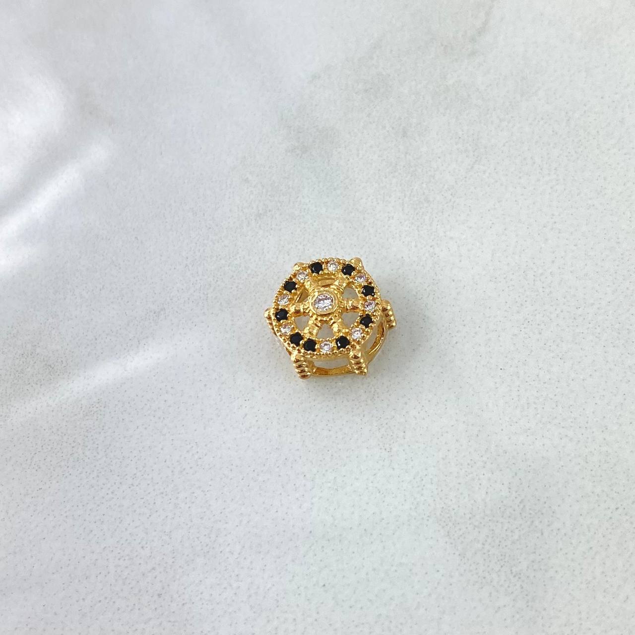 Herraje Timon 1gr / 1cm / Circones Blancos y Negros Oro Amarillo 18K ©