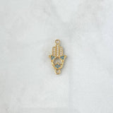 Herraje Mano Hansa 1.25gr / 2cm / Circones Blancos Y Azul Oro Amarillo 18K ©