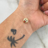 Herraje Emoji 0.85gr / 1cm / Circones Blancos Oro Amarillo 18K ©