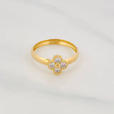 Anillo Trebol 1.4g / T7 1/4 Oro Amarillo 18K