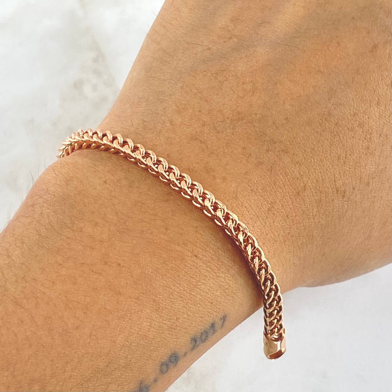 Pulso Franco 7.05gr / 22.5cm / 3.4mm Oro Rosa +4 18K *