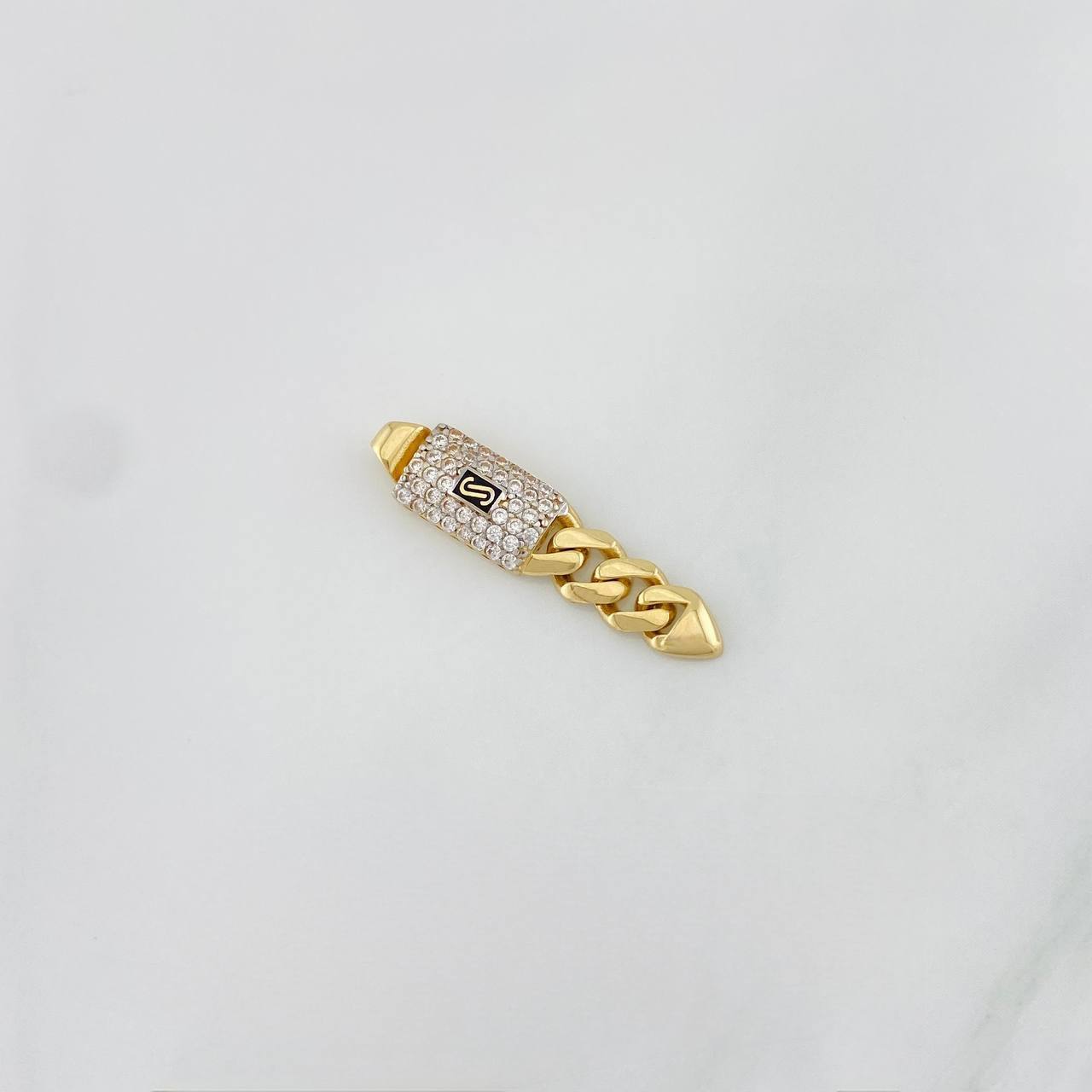 Dije Cubana Infinito 1.55g / 2.05cm Dos Oros Amarillo Blanco 18K