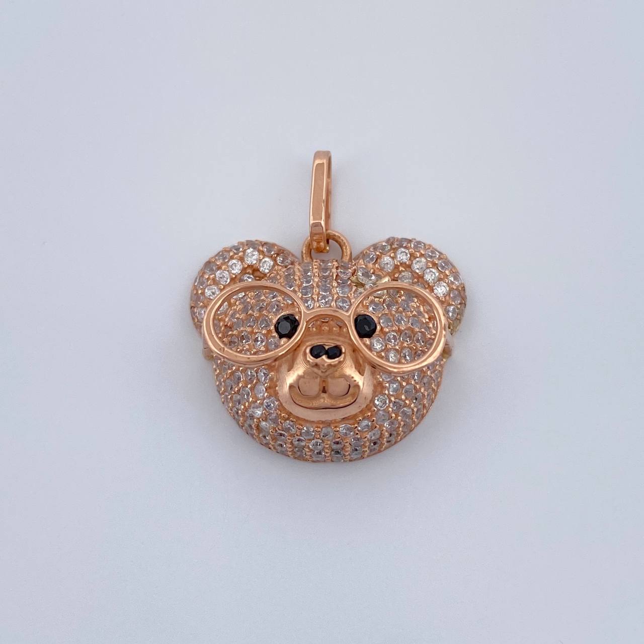 Dije Rostro Oso 2.65gr / 2cm / Oro Rosa 18K &