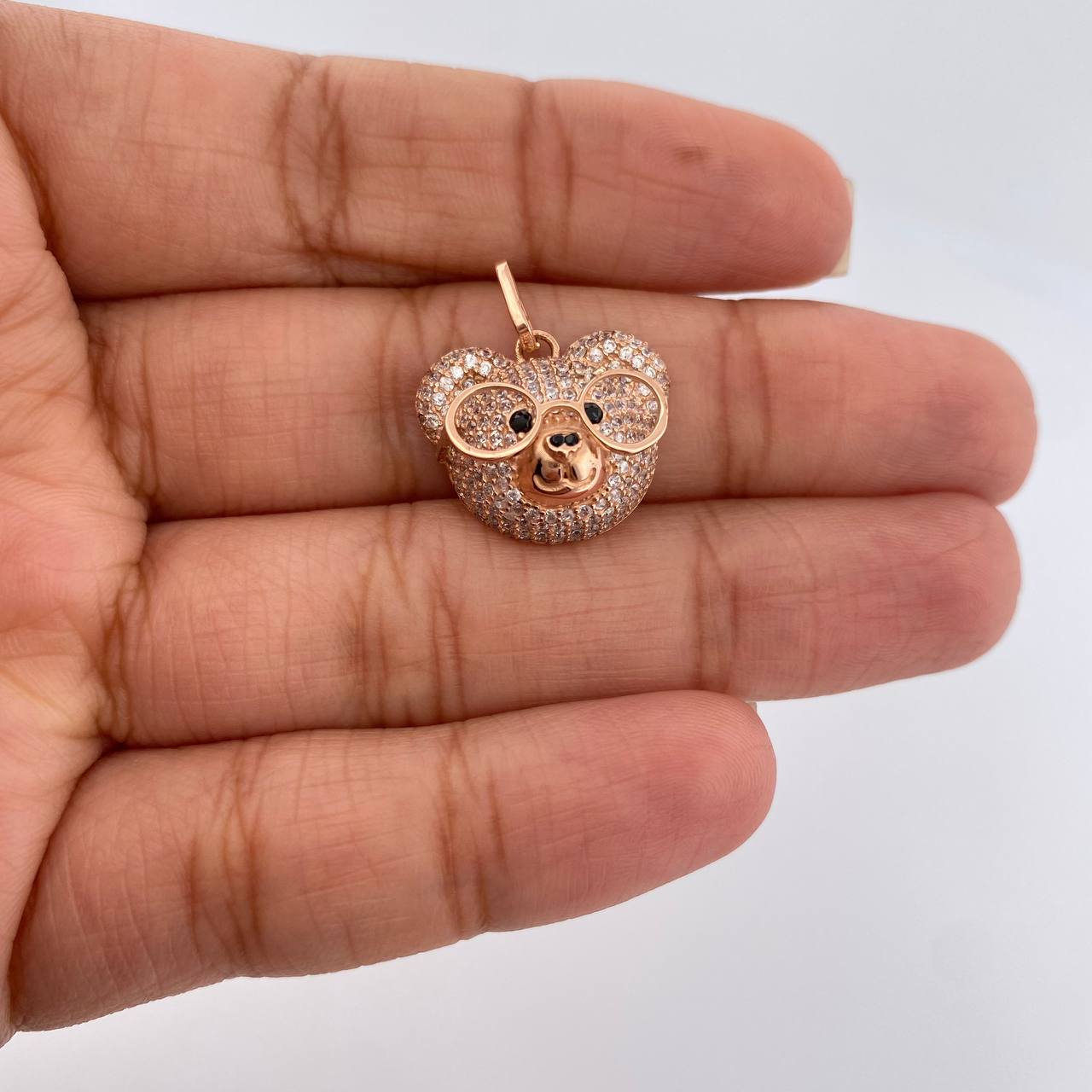 Dije Rostro Oso 2.65gr / 2cm / Oro Rosa 18K &