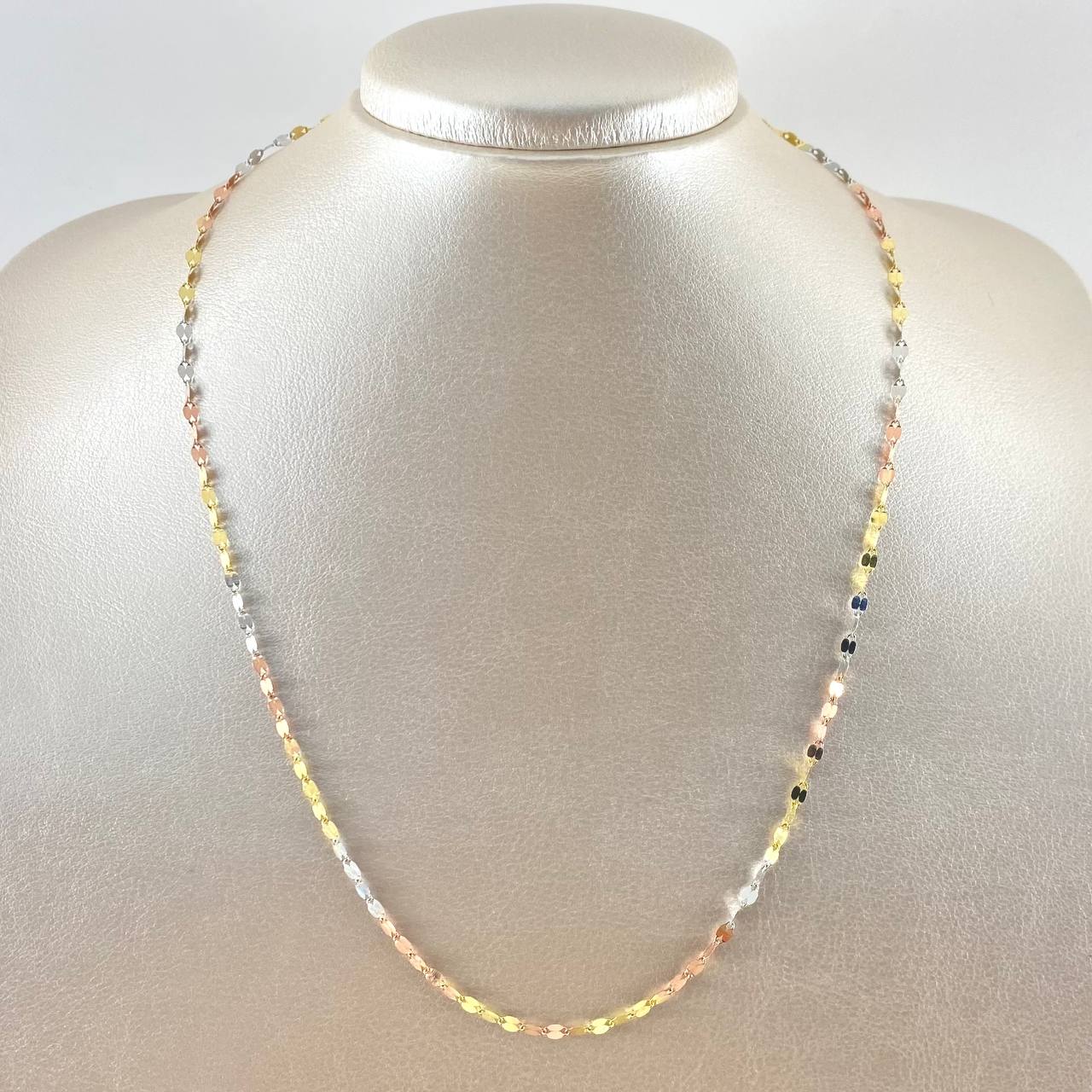 Cadena Flor Espejo 1.15gr / 50cm / 1.8mm Tres Oros +3 18K