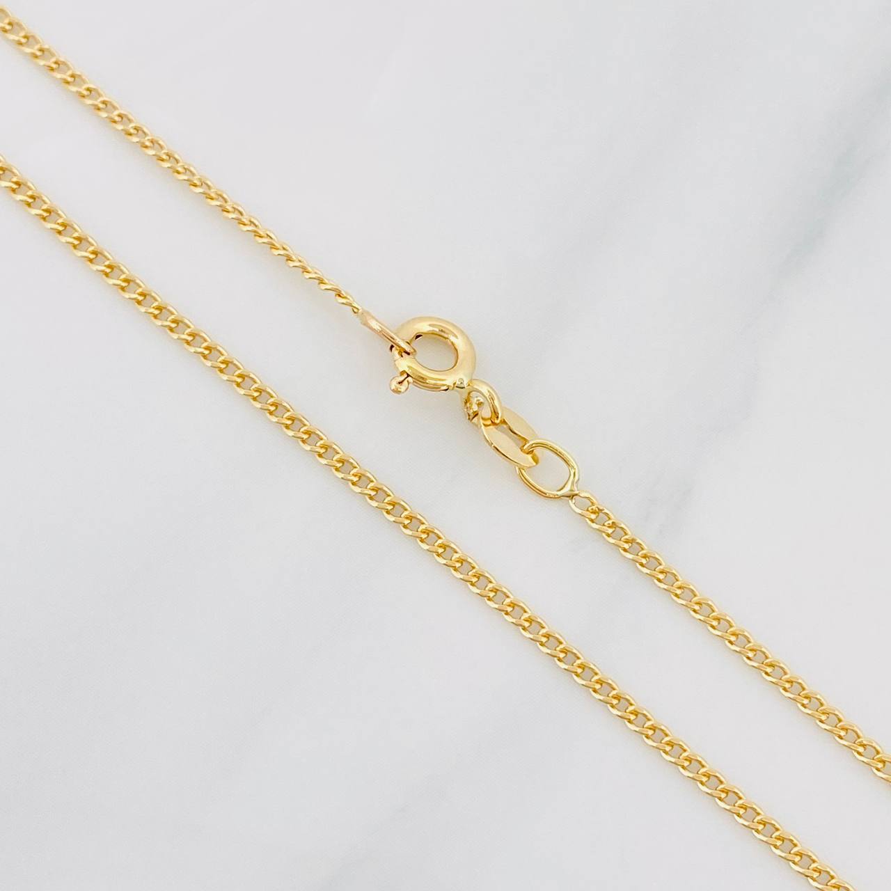 Cadena Mini Cubana 1.75g / 50cm / 1.4mm Oro Amarillo 18K