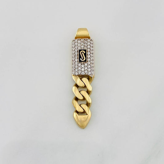 Dije Cubana Infinito 3.05g / 4cm Dos Oros Amarillo Blanco 18K