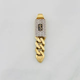 Dije Cubana Infinito 3g / 4cm Dos Oros Amarillo Blanco 18K