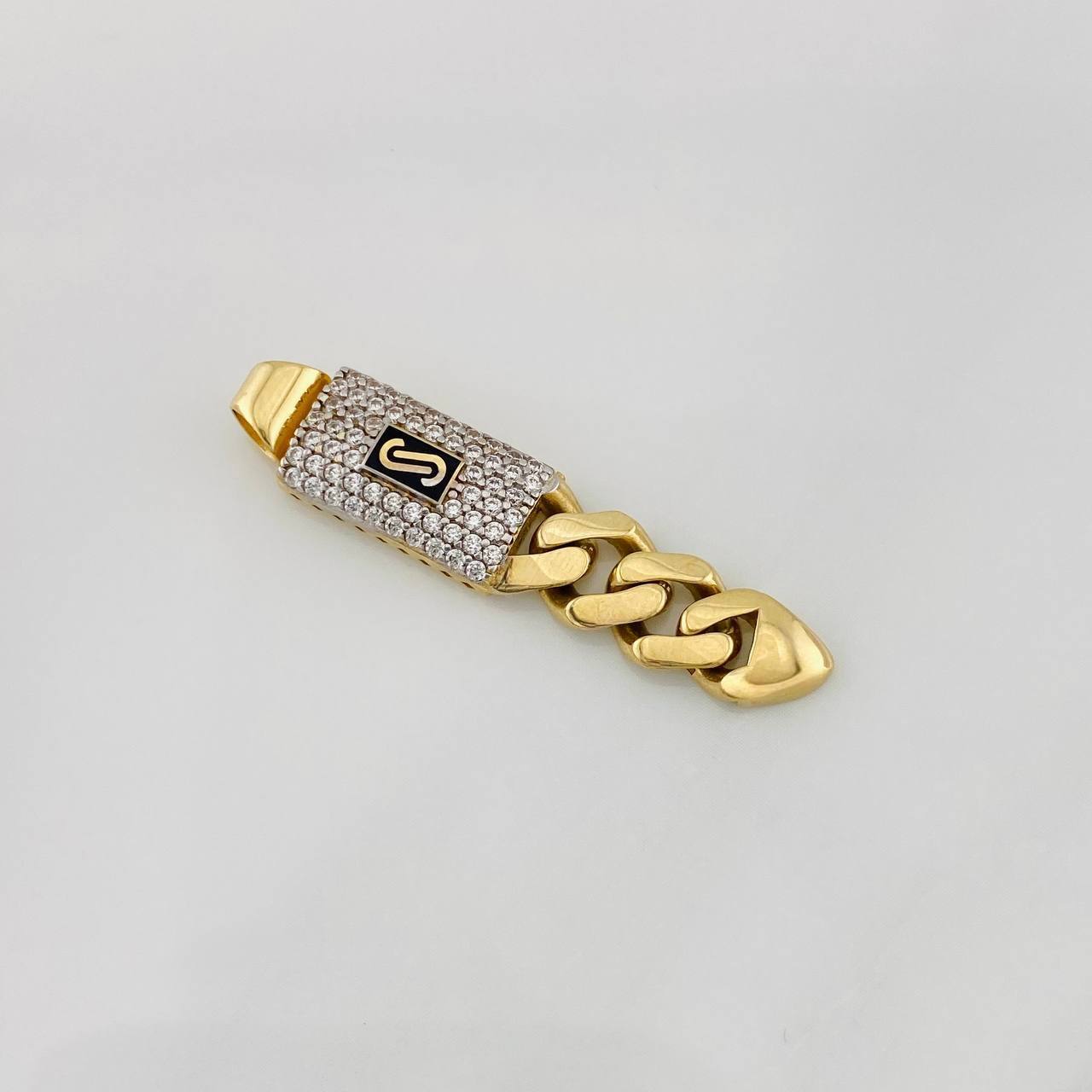 Dije Cubana Infinito 3g / 4cm Dos Oros Amarillo Blanco 18K