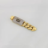 Dije Cubana Infinito 3.05g / 4cm Dos Oros Amarillo Blanco 18K