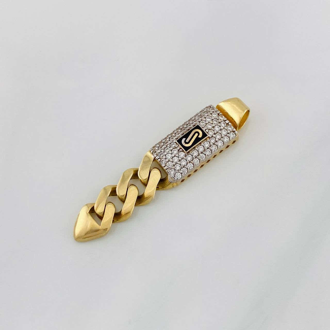 Dije Cubana Infinito 3.05g / 4cm Dos Oros Amarillo Blanco 18K