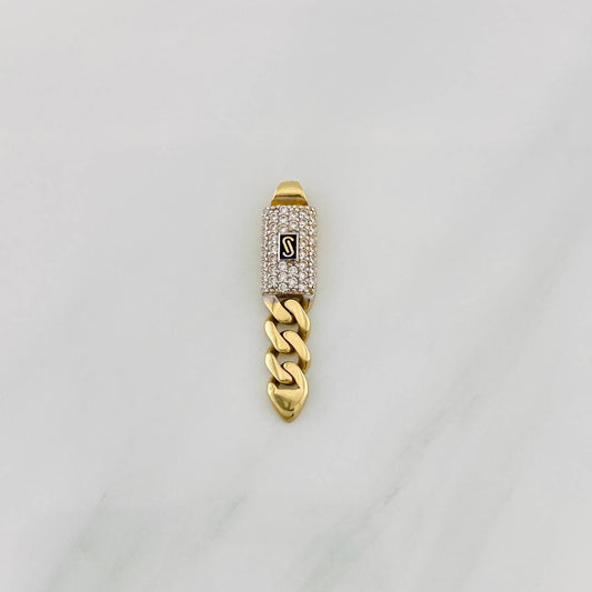 Dije Cubana Infinito 1.6g / 3cm Dos Oros Amarillo Blanco 18K