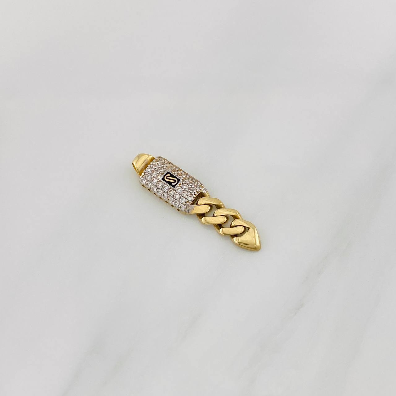 Dije Cubana Infinito 1.6g / 3cm Dos Oros Amarillo Blanco 18K