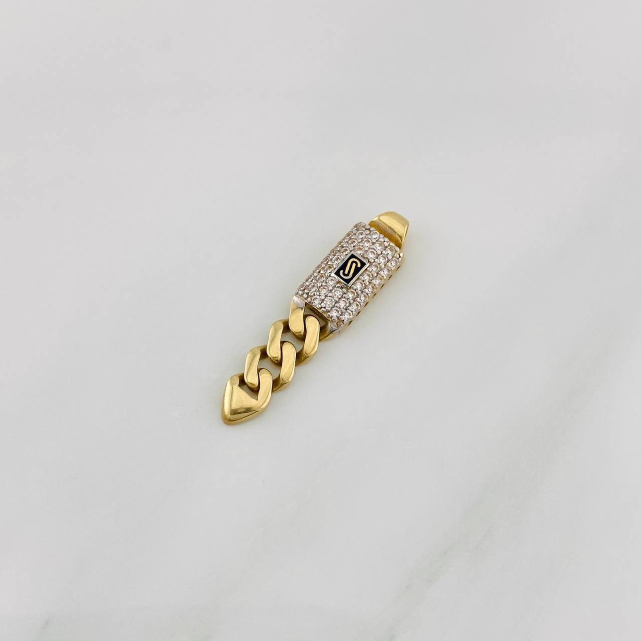 Dije Cubana Infinito 1.6g / 3cm Dos Oros Amarillo Blanco 18K