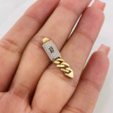 Dije Cubana Infinito 1.6g / 3cm Dos Oros Amarillo Blanco 18K