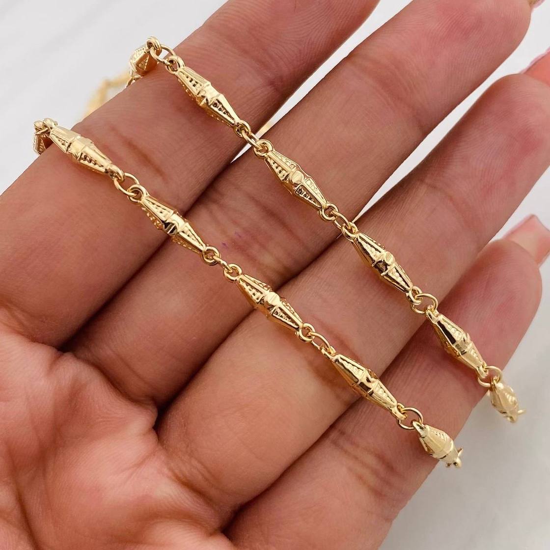 Cadena Rustica Dubai 9.15g / 60cm / 3.55mm Oro Amarillo 18K