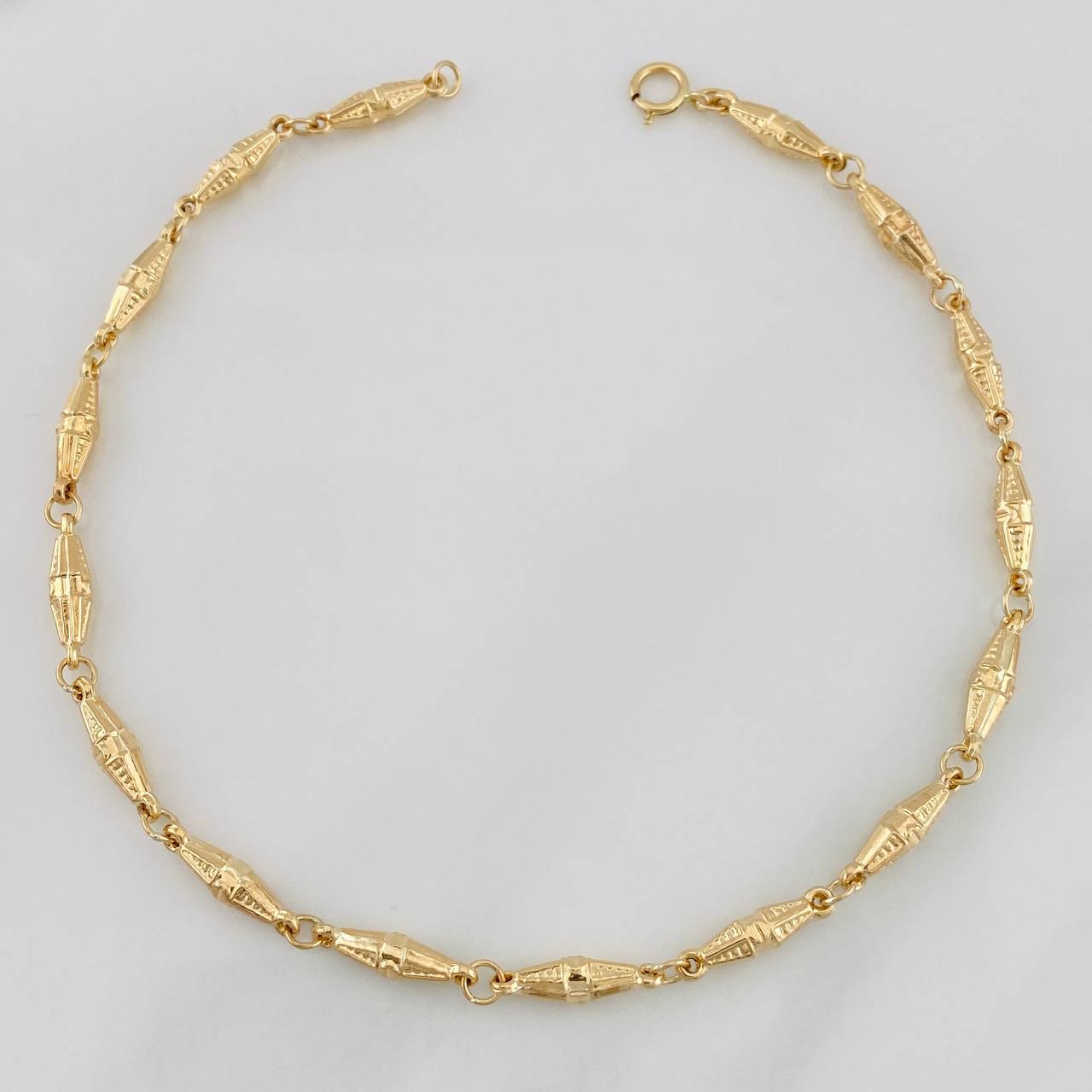 Tobillera Rustica Dubai 4.05g / 26cm / 3.75mm Oro Amarillo 18K