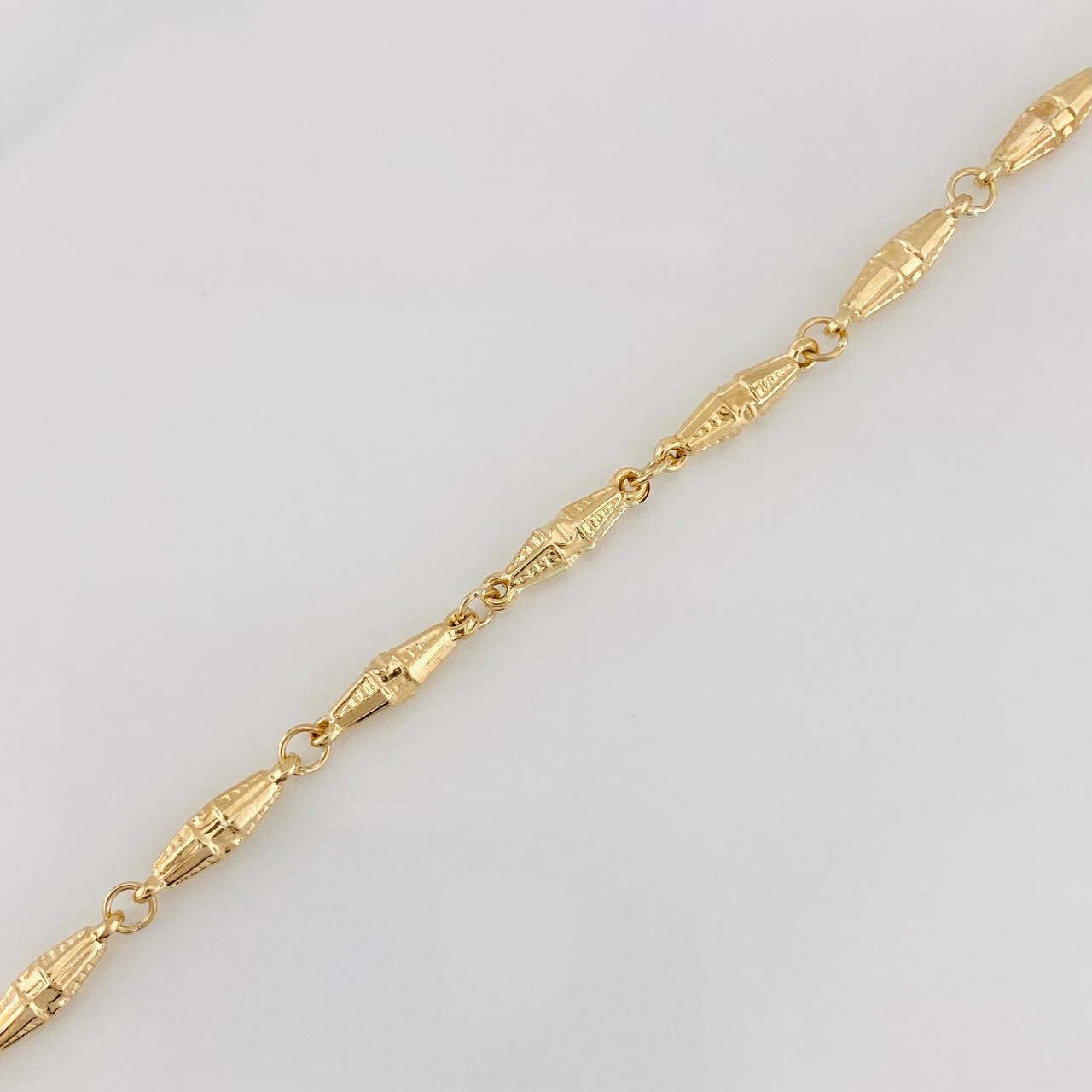 Tobillera Rustica Dubai 4.05g / 26cm / 3.75mm Oro Amarillo 18K