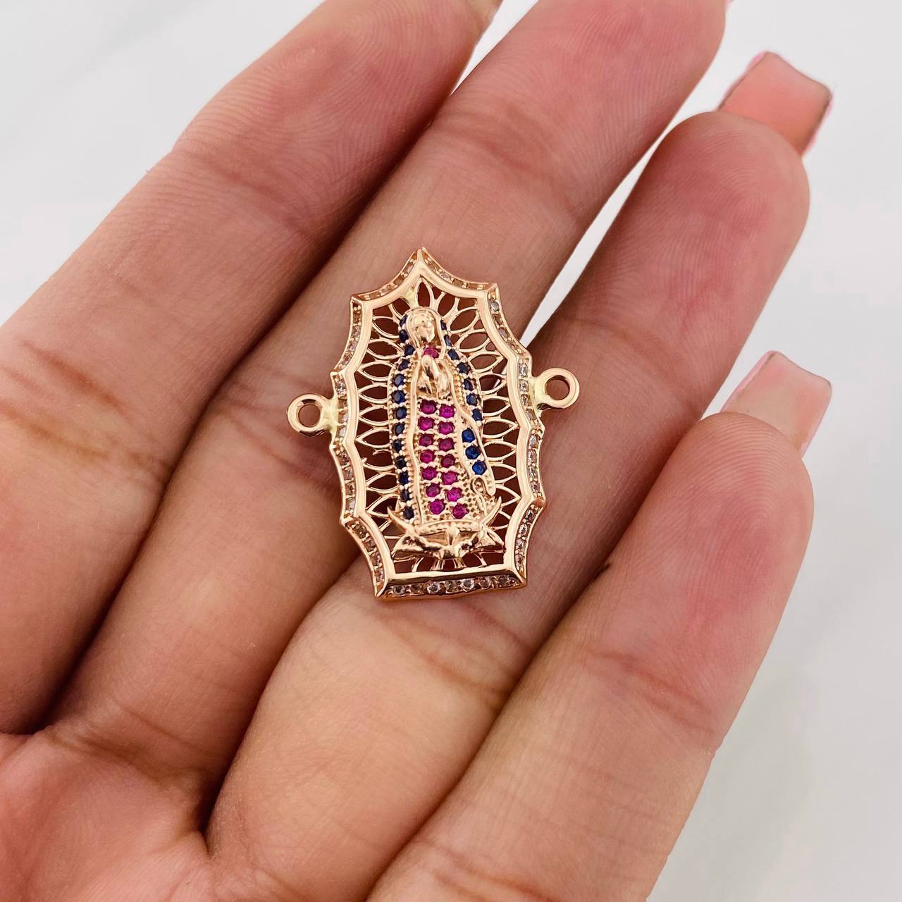 Herraje Virgen de Guadalupe 4g / 2.07cm Oro Rosa 18K