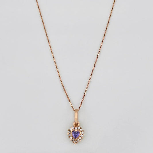 Set Cadena Veneciana + Dije Corazon / 1.55g / 45cm Oro Rosa 18K