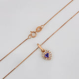 Set Cadena Veneciana + Dije Corazon / 1.54g / 45cm Oro Rosa 18K