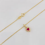 Set Cadena Aro Seguido + Dije Corazon / 1.82g / 45cm Oro Amarillo 18K