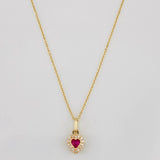 Set Cadena Aro Seguido + Dije Corazon / 1.85g / 45cm Oro Amarillo 18K