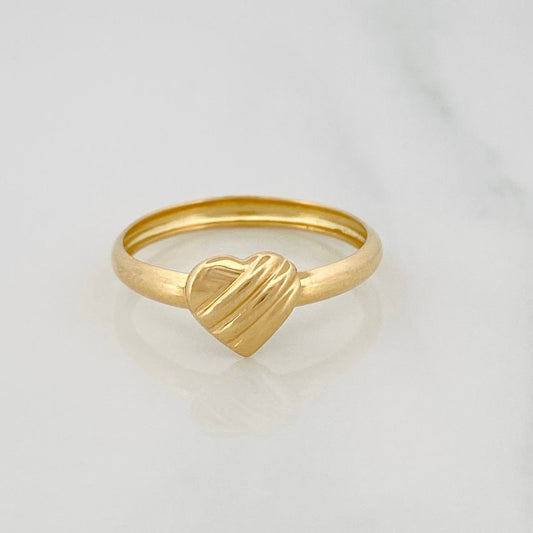 Anillo Corazon 0.9g / T7 1/2 Oro Amarillo 18K
