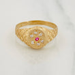 Anillo Sello Flor 4.1g / T11 3/4 Oro Amarillo 18K