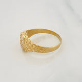Anillo Sello Flor 4.1g / T11 3/4 Oro Amarillo 18K