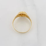 Anillo Sello Flor 4.1g / T11 3/4 Oro Amarillo 18K