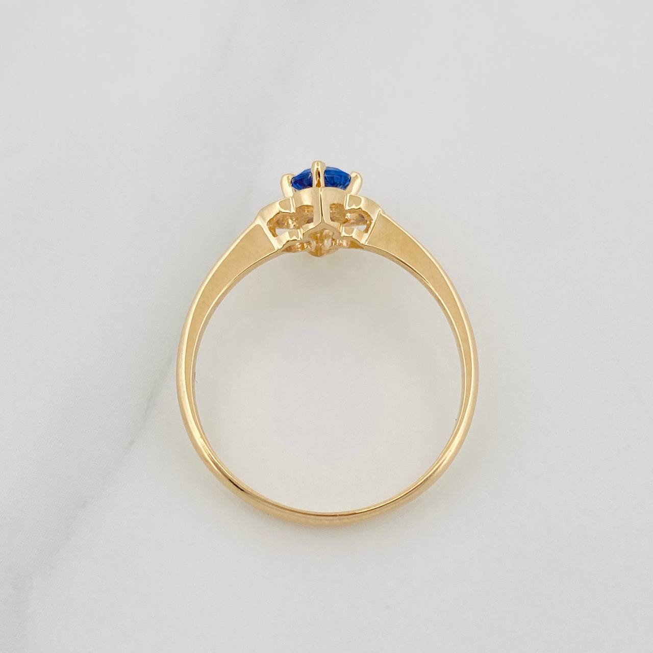 Anillo Flor 1.85g / T7 Oro Amarillo 18K