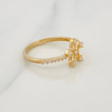 Anillo Flor 1.65g / T7 1/2 Oro Amarillo 18K