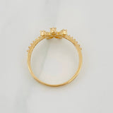 Anillo Flor 1.65g / T7 1/2 Oro Amarillo 18K