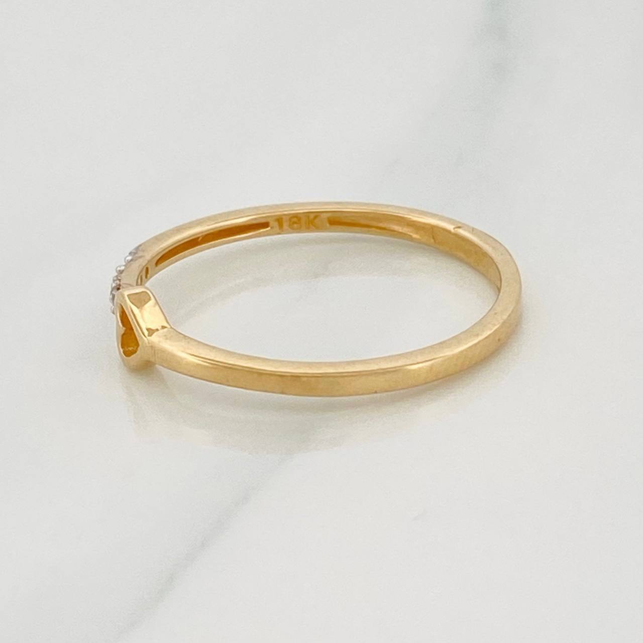 Anillo Corazon 1.45g / T6 1/2 Oro Amarillo / Oro Blanco 18K