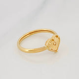 Anillo Corazon Diamantado 0.95g / T4 3/4 Oro Amarillo 18K
