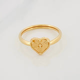 Anillo Corazon Diamantado 0.95g / T4 3/4 Oro Amarillo 18K