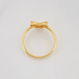 Anillo Mariposa Diamantado 1.1g / T4 3/4 Oro Amarillo 18K