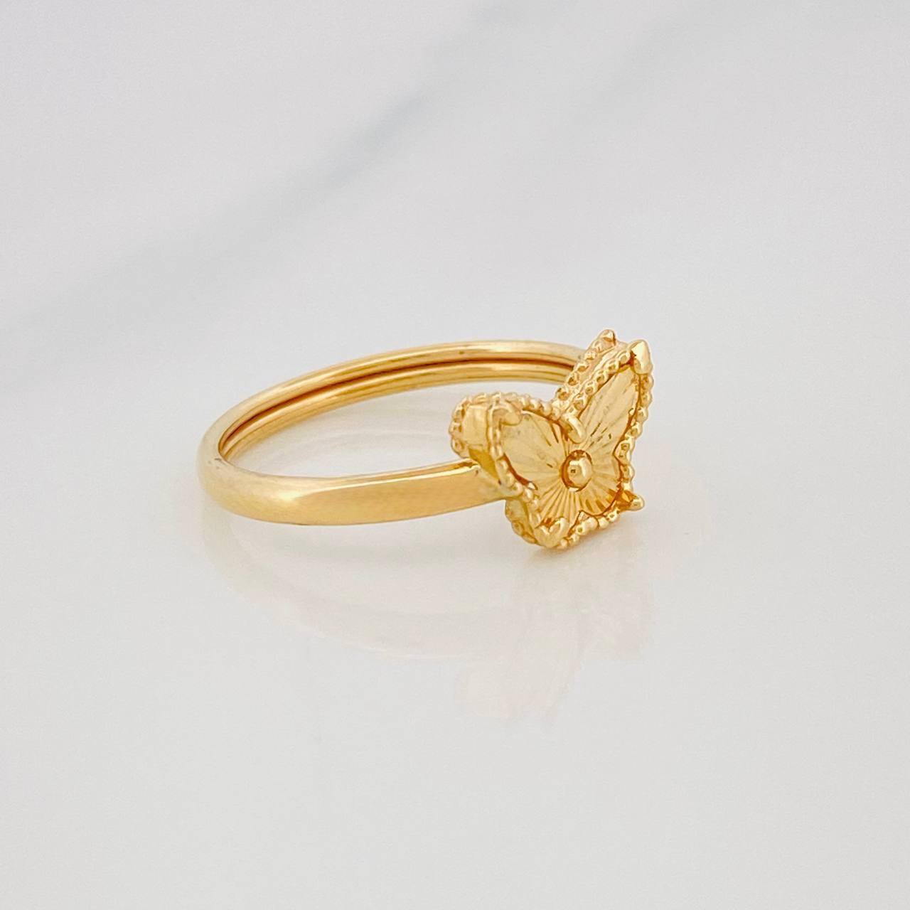 Anillo Mariposa Diamantada 1g / T5 Oro Amarillo 18K
