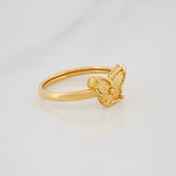 Anillo Mariposa Diamantada 1g / T5 Oro Amarillo 18K
