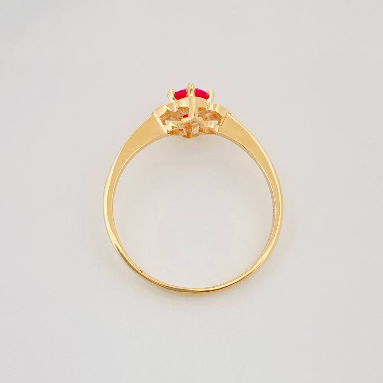 Anillo Flor 1.75g / T7 1/4 Oro Amarillo 18K