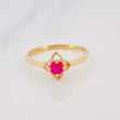 Anillo Flor 1.75g / T7 1/4 Oro Amarillo 18K