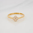 Anillo Flor Borde Texturizado 1.45g / T6 Oro Amarillo 18K