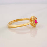 Anillo Flor 2.7g / T6 1/4 Oro Amarillo 18K