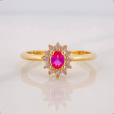 Anillo Flor 2.7g / T6 1/4 Oro Amarillo 18K