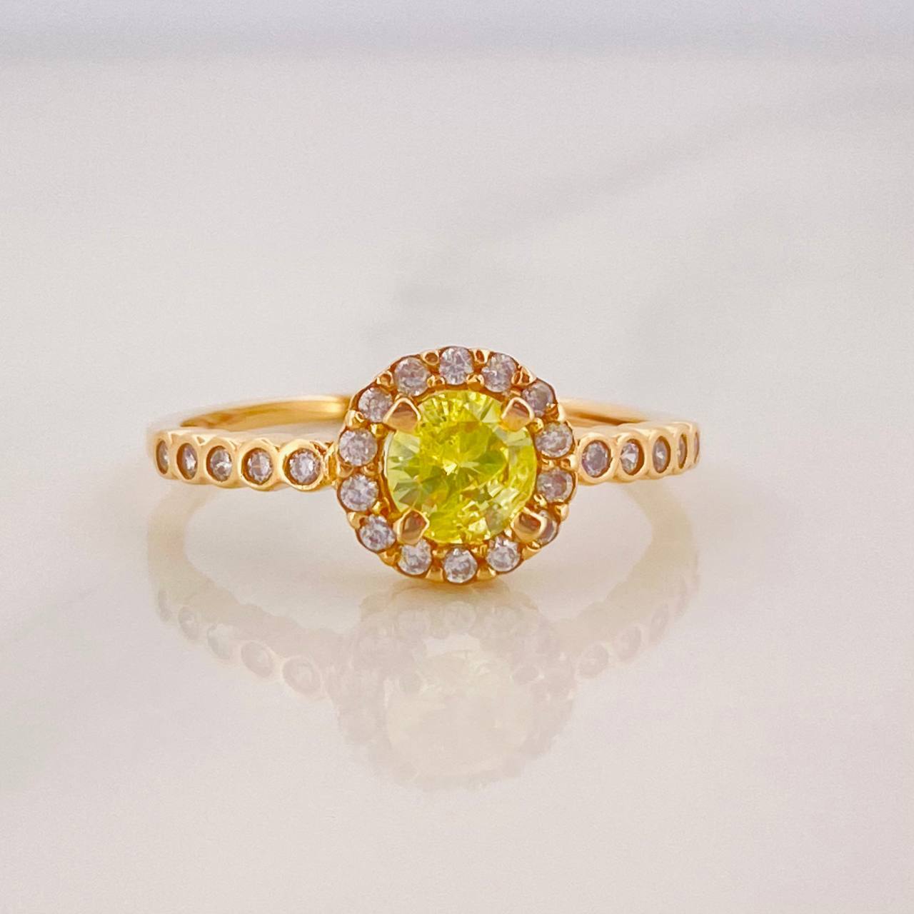 Anillo Halo Churumbela 2.1g / T6 3/4 Oro Amarillo 18K