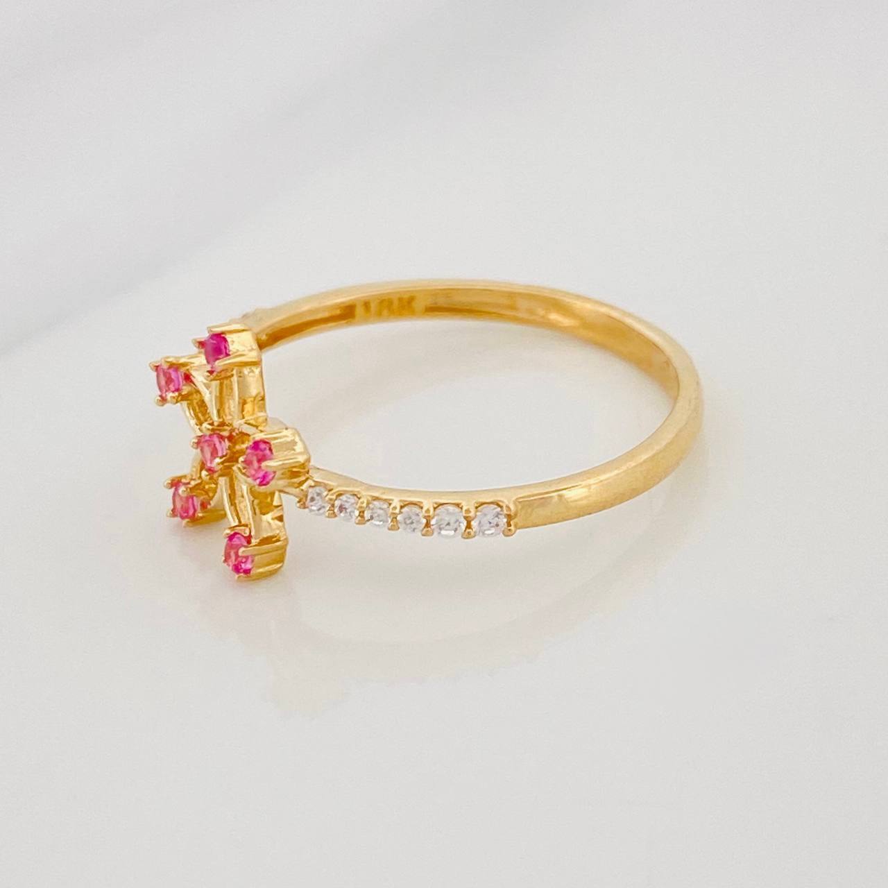 Anillo Flor 1.55g / T6 3/4 Oro Amarillo 18K