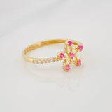 Anillo Flor 1.55g / T6 3/4 Oro Amarillo 18K