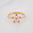 Anillo Flor 1.55g / T6 3/4 Oro Amarillo 18K