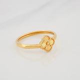 Anillo Trebol Diamantado 1g / T6 1/2 Oro Amarillo 18K